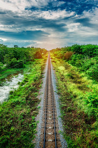 View of railroad tracks against sky