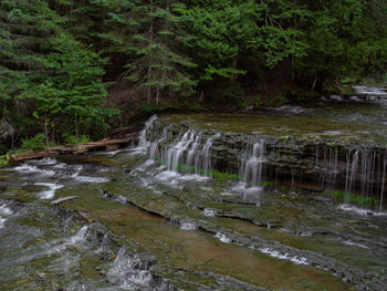 Scenic view of waterfalls