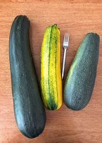 High angle view of vegetables on table