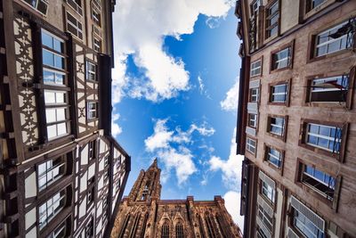 Low angle view of buildings against sky