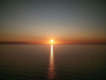 Scenic view of sea at sunset