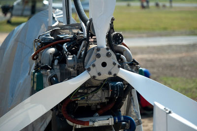 Close-up of motorcycle