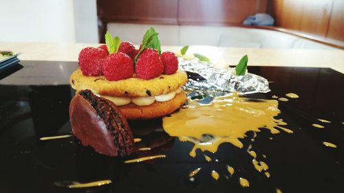 Close-up of cake in plate