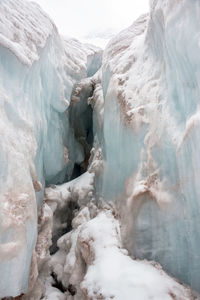 Scenic view of snow mountains