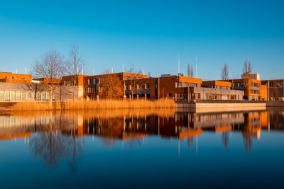 Reflection of buildings in water