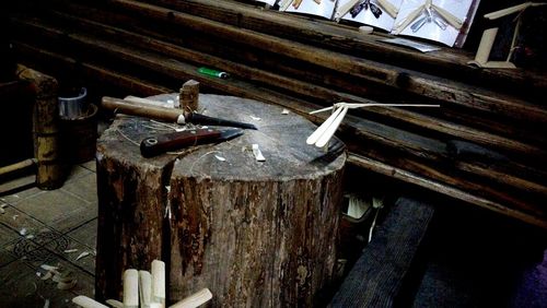 Close-up of wooden plank