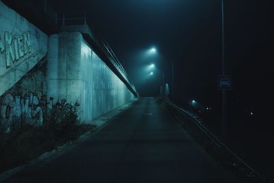 Empty illuminated tunnel