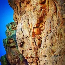 Low angle view of rock formations