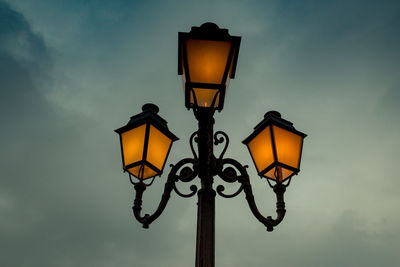 Low angle view of street light