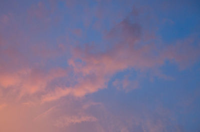 Low angle view of sky at sunset