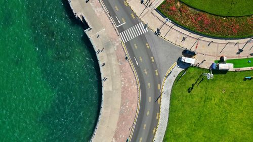 High angle view of sea