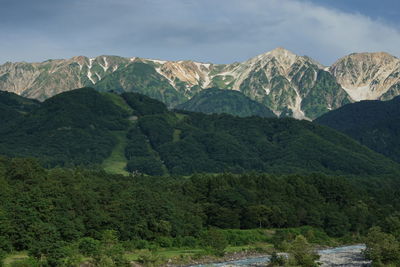 Scenic view of mountains against sky