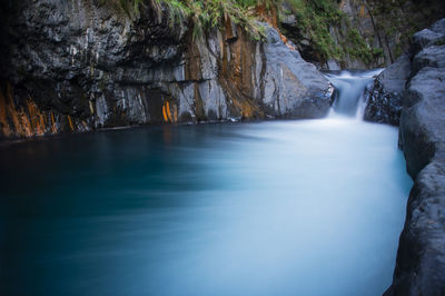 Scenic view of waterfall