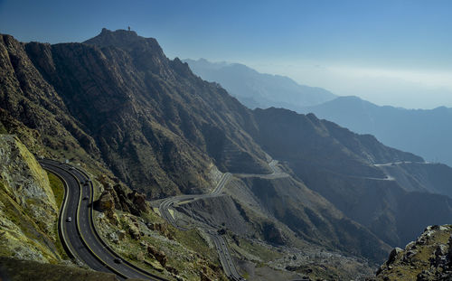 Scenic view of mountains against sky