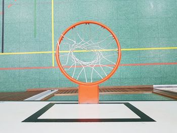 Close-up of basketball hoop 