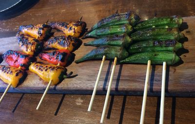 Close-up of fresh vegetables on table