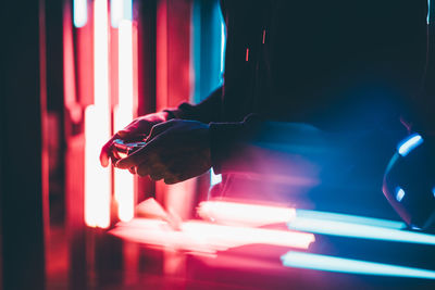 Close-up of illuminated light bulb