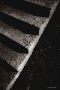 High angle view of zebra crossing on road