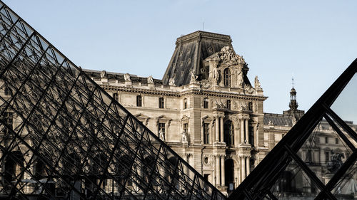 Low angle view of historical building against clear sky