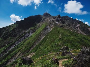 Low angle view of mountain against sky