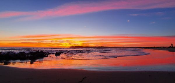 Sunset over pacific ocean at coronado beach