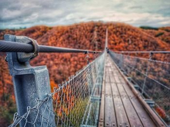 High angle view of bridge against sky