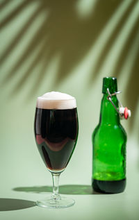 Close-up of wineglass on table