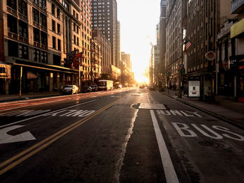 City street at sunset