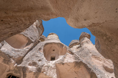 Low angle view of old building against sky