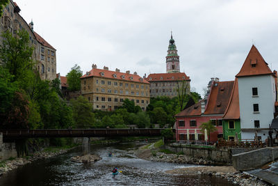 View of buildings against cloudy sky