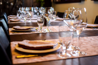 Place setting on table