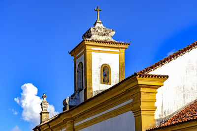 Bell tower of ancient and historic church at ouro preto city, minas gerais satate