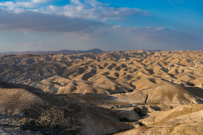 Judea desert rocks on sunset near maale adumim, israel