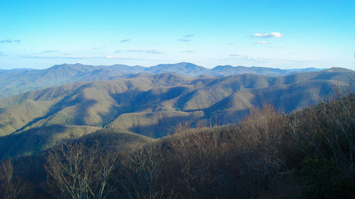 Scenic view of mountains against sky