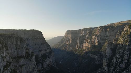 Scenic view of mountains against clear sky