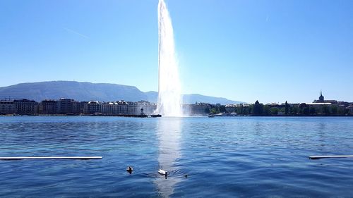 View of fountain in city