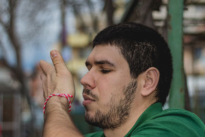 Close-up portrait of young man