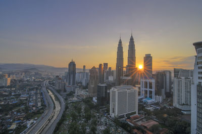 Cityscape at sunset