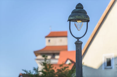 Low angle view of  medieval building against clear sky
