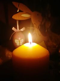 Close-up of illuminated candle