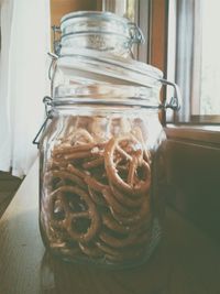 Close-up of food on table