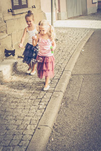 Full length of girl walking outdoors