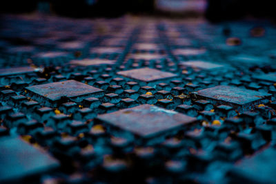 Surface level of cobblestone street