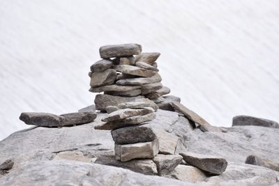 Stack of stones on rock