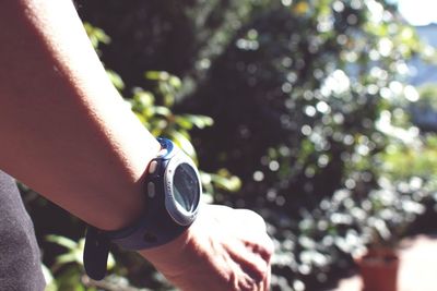 Close-up of cropped hand holding object