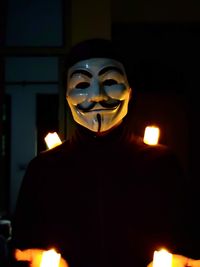 Portrait of man wearing mask