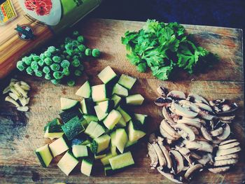 High angle view of vegetables