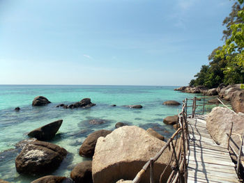 Pier by beach