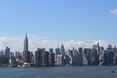 Modern buildings in city against sky