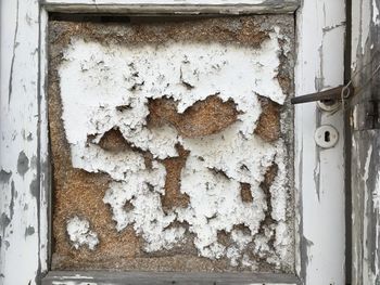 Close-up of old weathered door